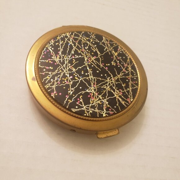 Vtg Glittery Compact Art Deco Whimsical Confetti Streamers - Picture 1 of 12